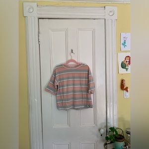 pastel striped boxy t-shirt